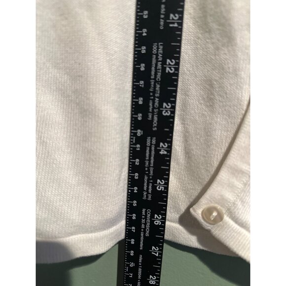 Yarnworks Women’s Ivory Cardigan Size M Elegant Preppy Old Money Academia - Picture 4 of 6